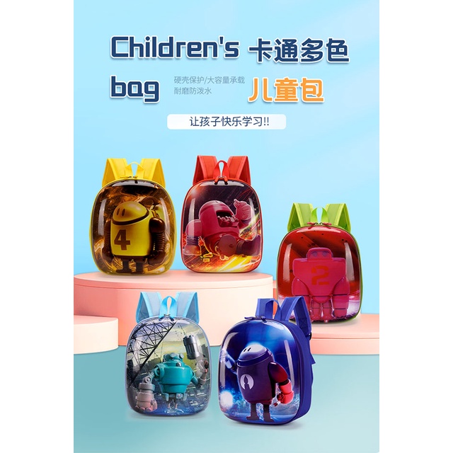 Serenity Ransel Anak Laki-laki Gambar Robot  / Back to School / Backpack Sekolah Import / Tas sekolah anak TK PAUD SD- 475