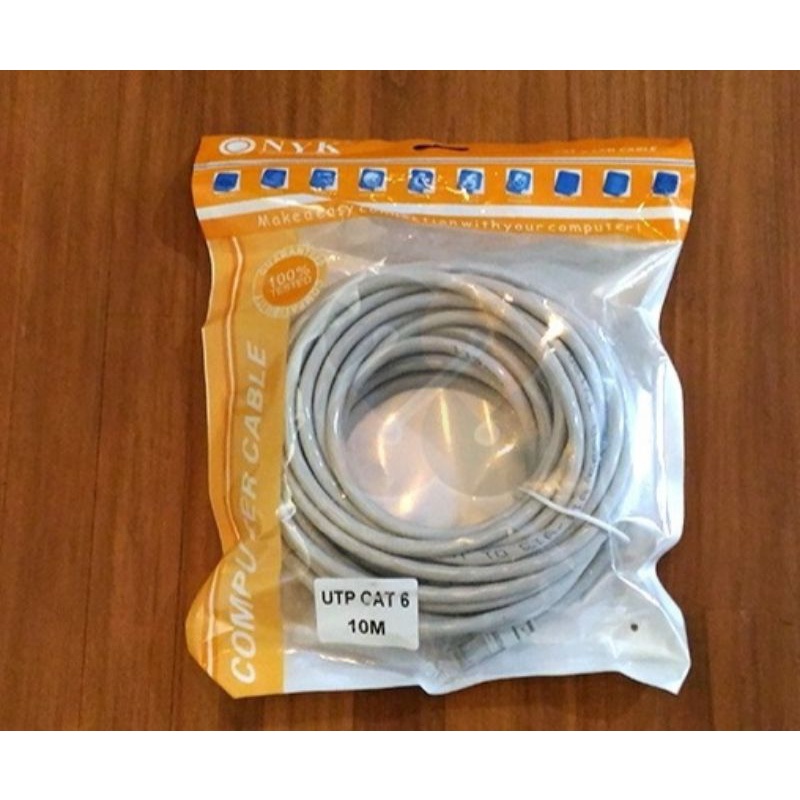 KABEL LAN  10M Cat6 Nyk RG 45  {kabel jaringan  siap pake}