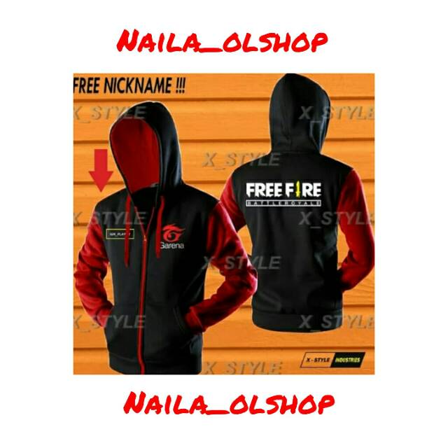 Jaket zieper free fire free  nickname