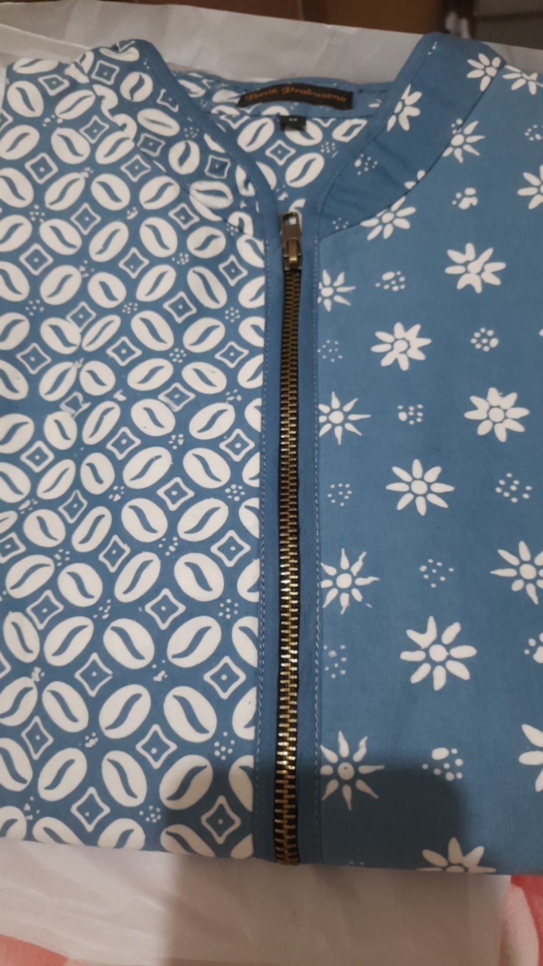 Tunik Anggun Batik Cap Wanita Atasan Tunik Modern Lengan Panjang Baju Seragam Kantor Premium