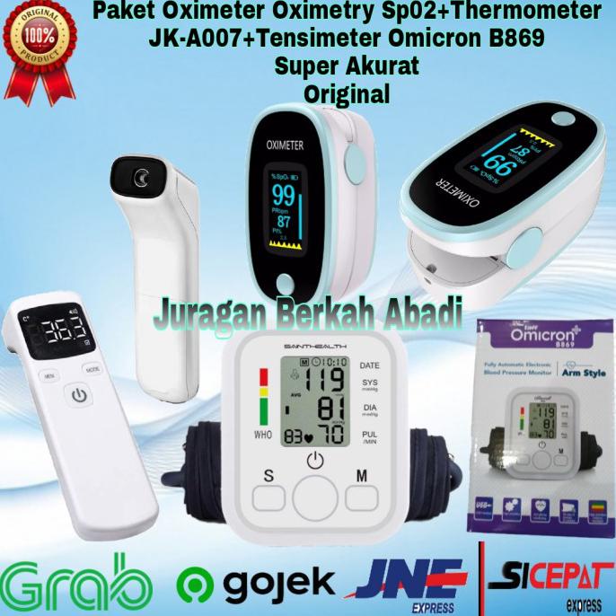 Paket 3In1 Oximeter Yx303+Thermometer Jk-A007+Tensimeter Omicron B869