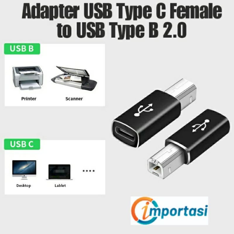 Converter Adapter USB Type C to USB Type B MIDI Interface 2.0 Keyboard Printer Drum Piano