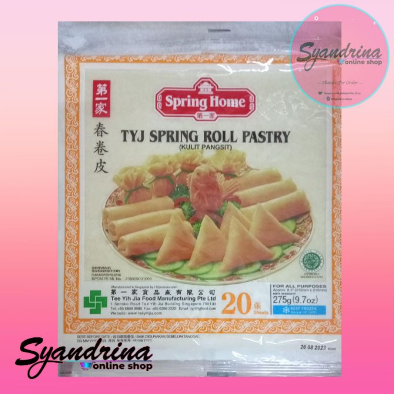 

TERMURAH !! SPRING HOME TYJ/ TYJ SPRING ROLL PASTRY 20S/ TYJ KULIT PANGSIT 20S