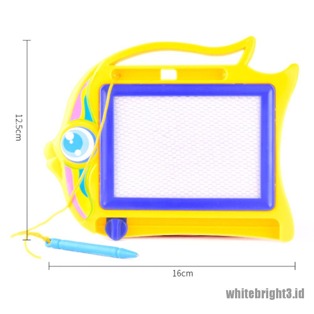 (white3) Mainan Edukasi Papan Gambar Doodle Magnetik Bisa Dihapus + Pen Untuk Hadiah Natal Anak