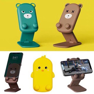 FOLDING DESKTOP PHONE HOLDER KARTUN HD40 MOTIF CUTE UNYU BAHAN MANTAP