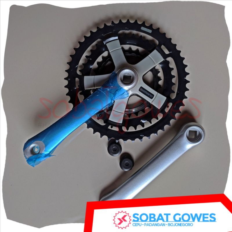 CRANKSET SHIMANO CRANK SET 3 SPEED 28 - 38 - 48T SEPEDA MINI MINION MTB FEDERAL SELI LIPAT MINIVELO
