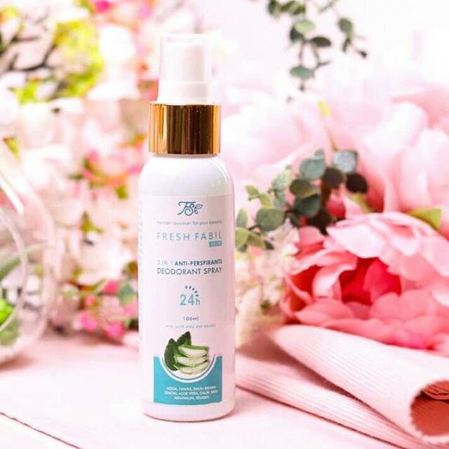 Deodorant spray fabil,with aloevera,bidara,tahan lama,bau badan,aman untuk haji dan umroh,no parfum.