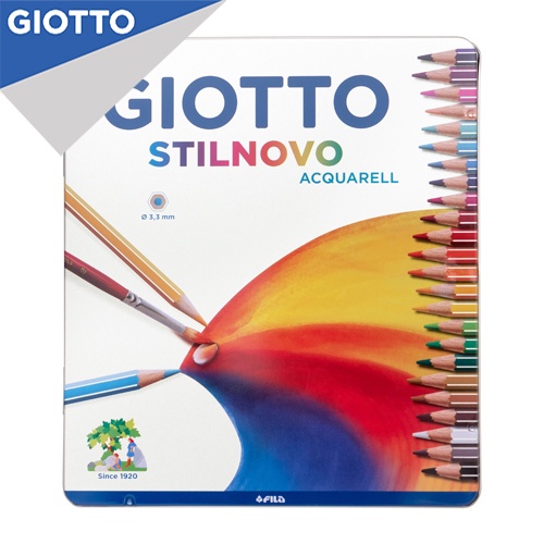 

Giotto Pensil Warna / Watercolor Pencil Stilnovo Acquarell Metal Box 24 Warna - Ideal Untuk Sekolah