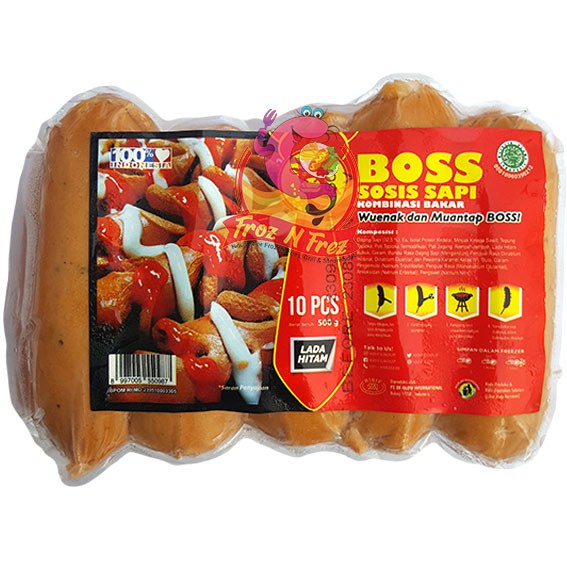 

BOSS Sosis Sapi Bakar Mini 500 Gram (10 Pcs) - Lada Hitam