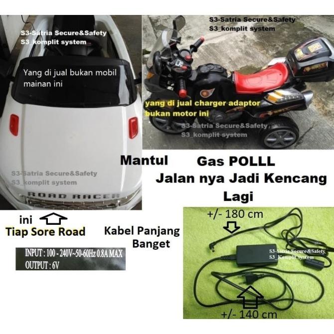 Cas Charger Motor Mobil Mainan Mobilan Aki 6V 6 V Volt Accu