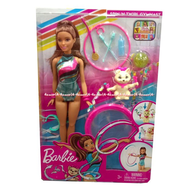 Barbie spin n twirl Gymnast mainan boneka barbie lomba dengan piagam