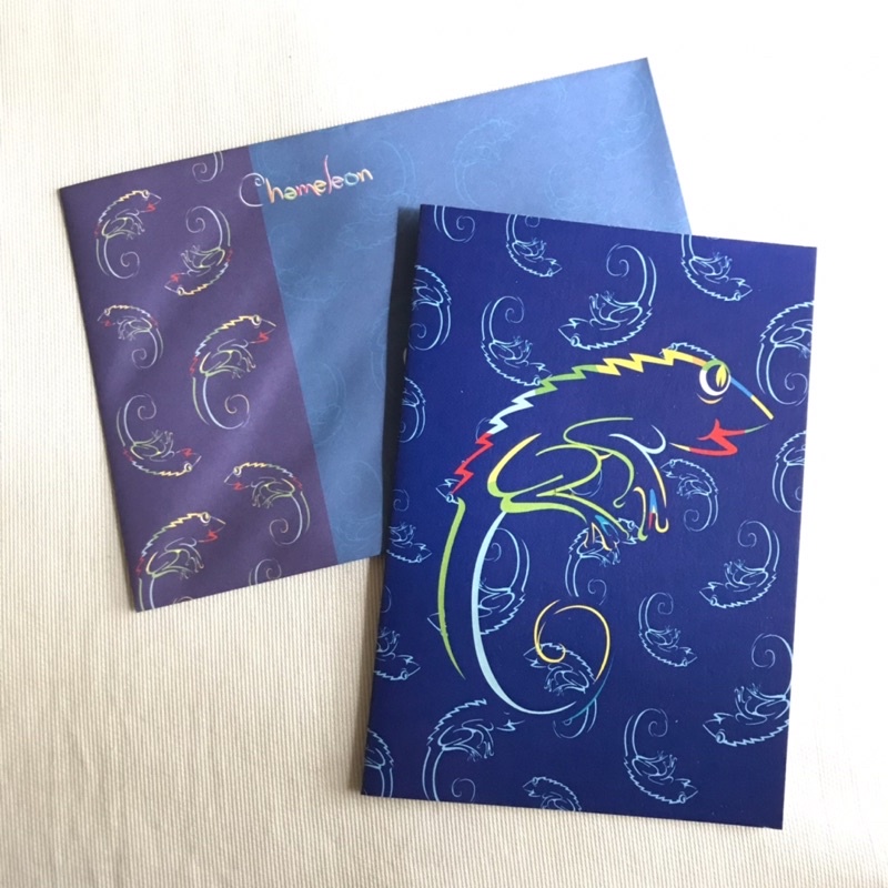 Kartu Ucapan dan Amplop Chameleon Greeting Card Polos