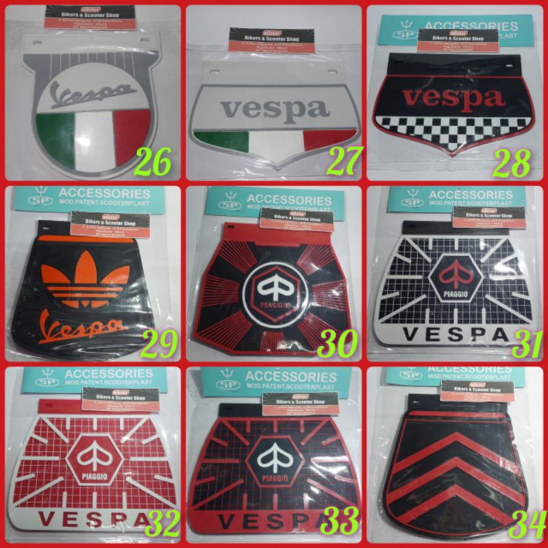 Mudflap/Kepet air/kepet lumpur All Vespa Super/Sprint/Tahun Tua/PX/PS/Vespa LX/Vespa S/GTS/Primavera