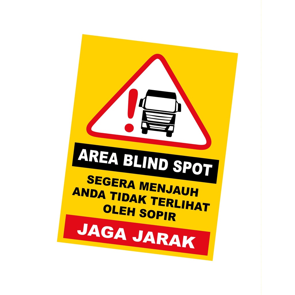 

STICKER BLIND SPOT PADA BAK/BOX TRUK BARANG UK. 23 X 30 CM