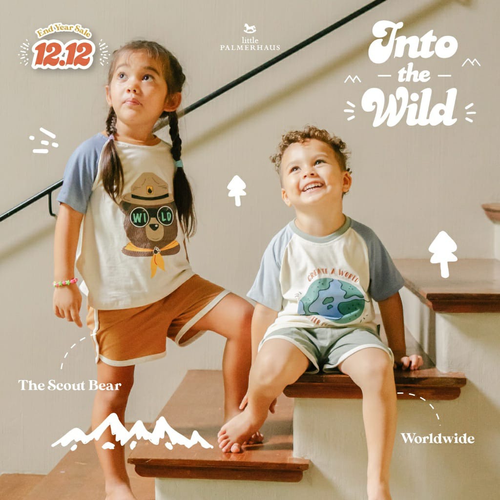 Little Palmerhaus Into The Wild ( Setelan Baju Anak Pendek + Celana ) 1- 6 Tahun