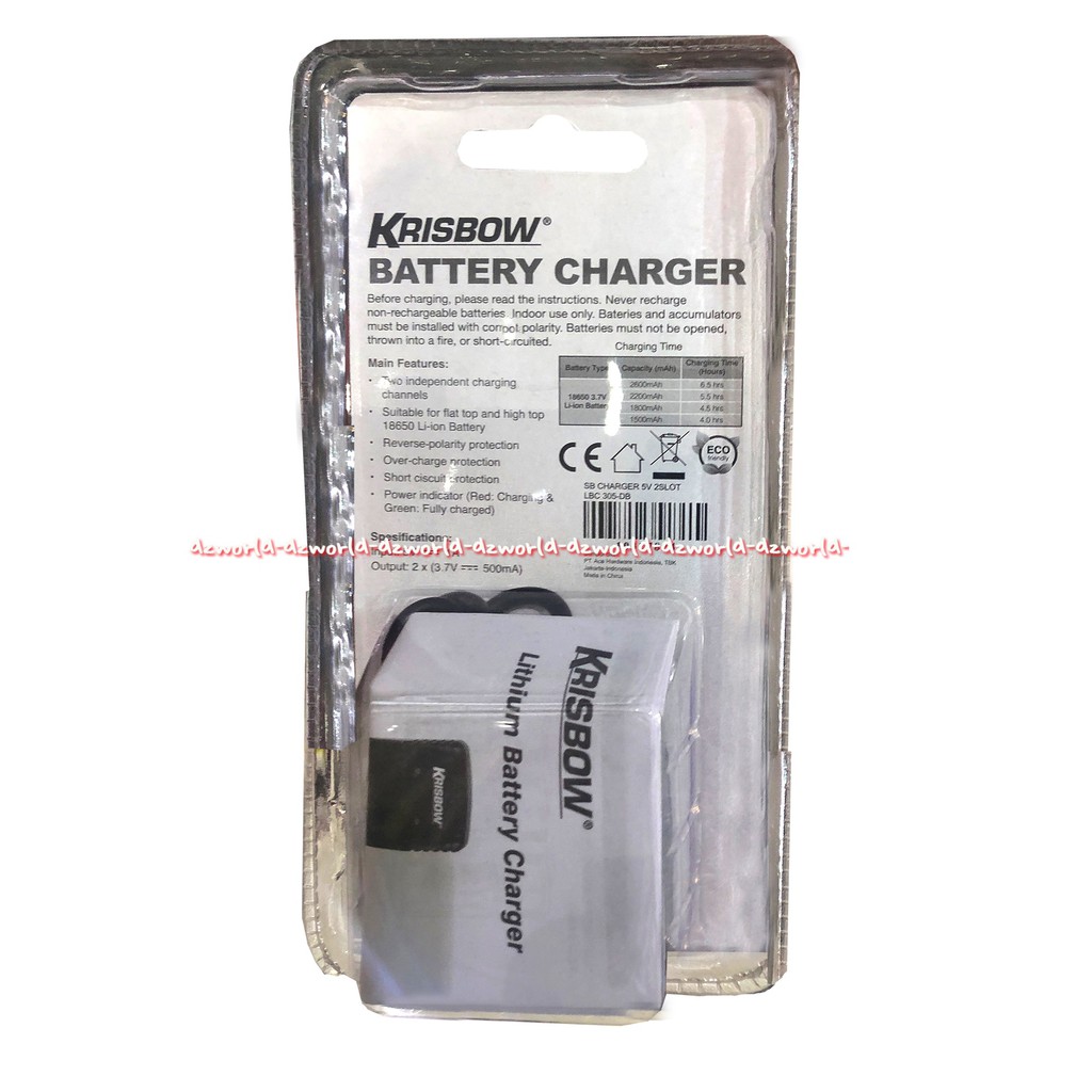 Krisbow Battery Charger Alat Cas Baterai Universal Charger Batrai Tempat Chas Kris Bow Batery