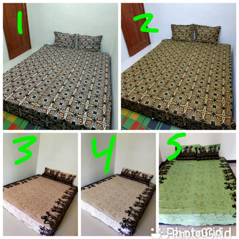 sprei batik sogan# sprei batik Pekalongan#sprei batik wayang