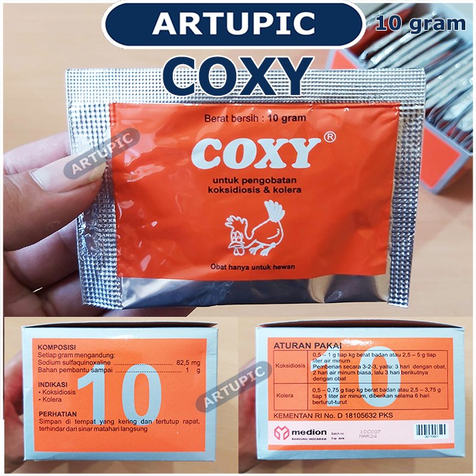 Coxy 10 gram Obat Koksi Bakteri Berak Darah Merah Hijau Koksidiosis Kolera Unggas Ayam