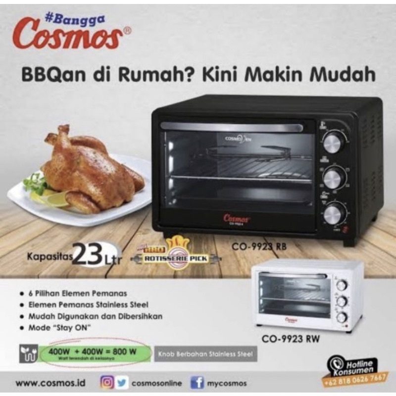 Cosmos Oven Listrik 23 Liter CO-9923 RB