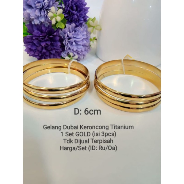 Gelang keroncong Dubai titanium isi 3pcs