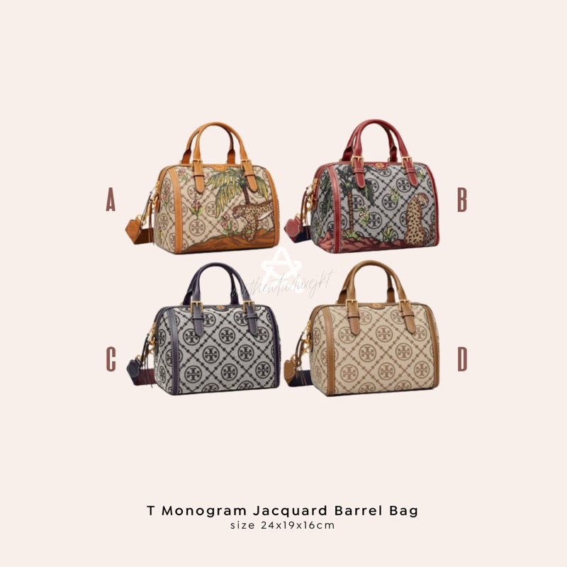 [READY STOCK GRATIS ONGKIR] TB T MONOGRAM JACQUARD BARREL BAG