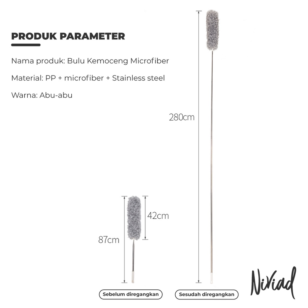 KEMOCENG MICROFIBER BISA MEMANJANG 2,8M