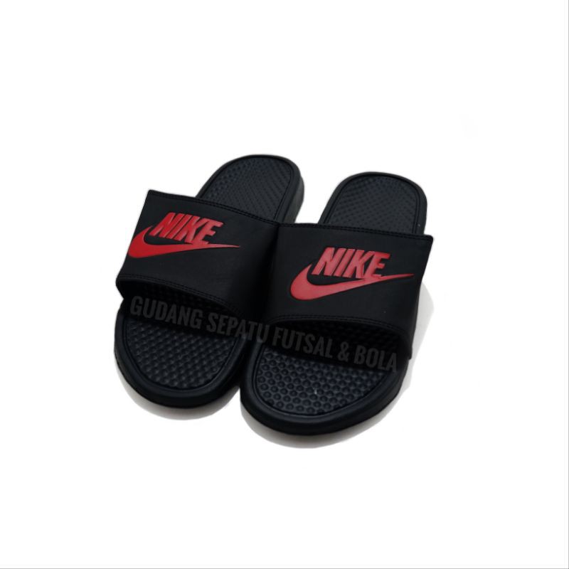 PROMO - Sandal Slop Bennasi Flip Flop-Black Army-Import-Hitam lis merah