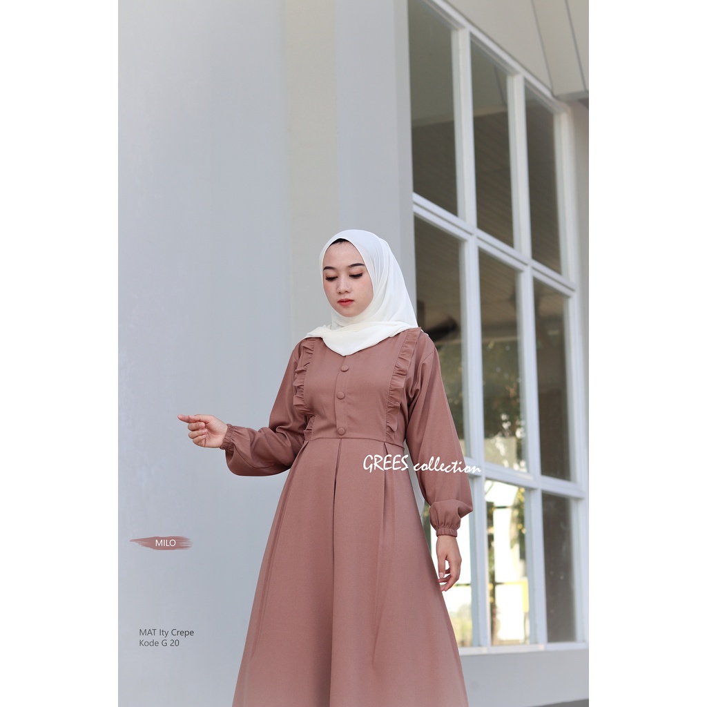 GREES Collection | Gamis Polos ItyCrepe | G20 | All Size | Dress | Gamis | Simple