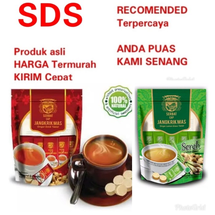 

tradisional-minuman- serbat jahe jangkrik mas original dan sereh 20 tablet - serbat sereh -minuman-