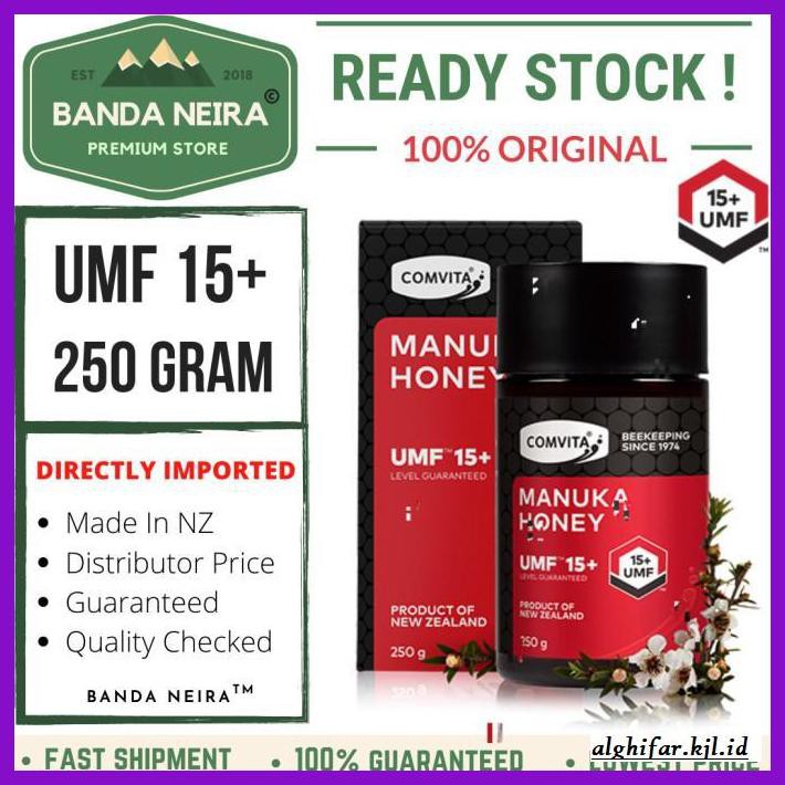 

MADU-MINUMAN- COMVITA MANUKA HONEY UMF 15+ - 250 GRAM -ASLI-BUKAN-KAWE-KAWE-