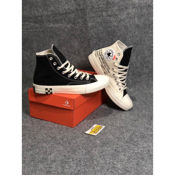 [ TERMURAAAAH ] CONVERS3 HIGH 70s X OFF WHITE BLACK N WHITE Import Quality