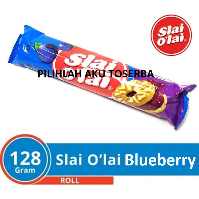 Biskuit Slai O'lai Blueberry Roll / Slai Olai Blueberry Roll 128 gr ( HARGA SATUAN )