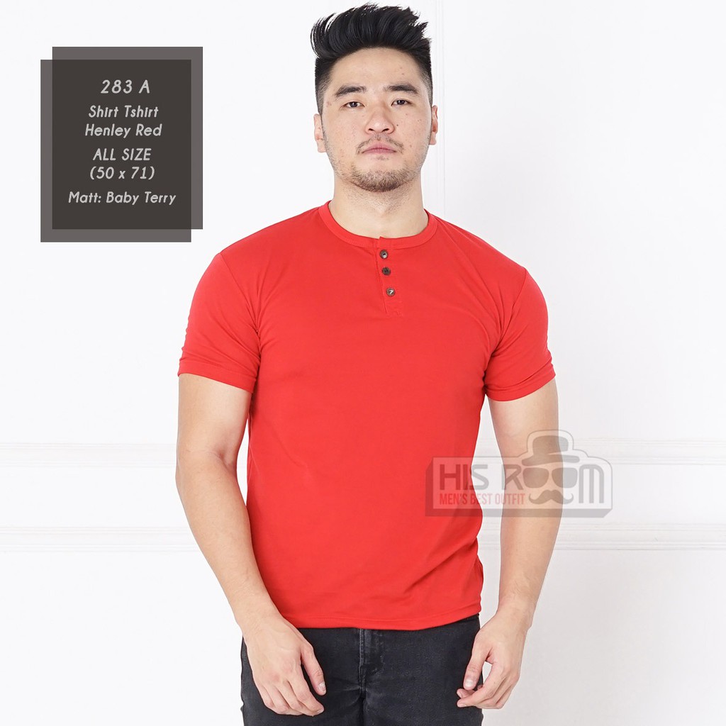 HSRM - Kaos Henley Pria Kaos Polos Kancing Pria Kaos Kancing Pria Kaos Polos Pria Katun 275 262 283