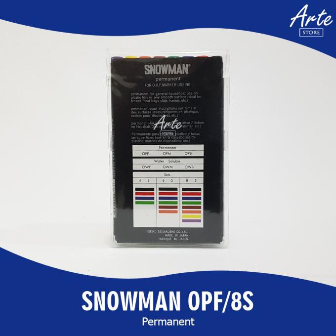 

(PERALATAN MENGGAMBAR) SPIDOL SNOWMAN OHP OPF / OPM SET 8 WARNA - OPF TERLARIS