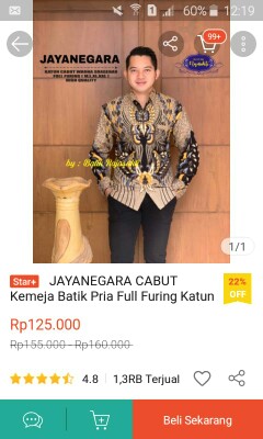 Jayanegara Cabut Kemeja Batik Pria Full Furing Katun Sragenan