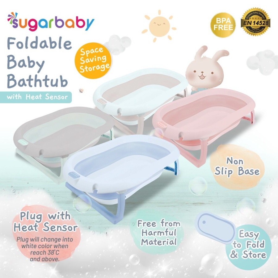 Sugar Baby Foldable Baby Bathtub with Heat Sensor F76 Bak Mandi Lipat Bayi