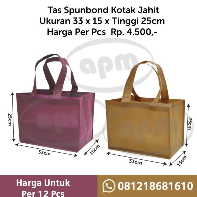 

monggo] Tas Spunbond Jahit Kue Brownies Ukuran 33x15x25cm