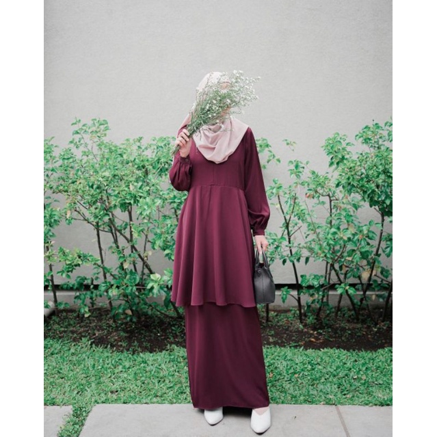Malaya Dress by Azmiza.official DarkWine (M)