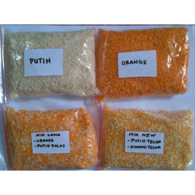 

TEPUNG PANIR MIX - PUTIH - ORANGE BREADCRUMBS REPACK 500GRAM