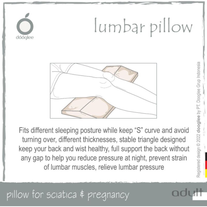 Lumbar Pillow by Dooglee bantal teraphy saraf kejepit