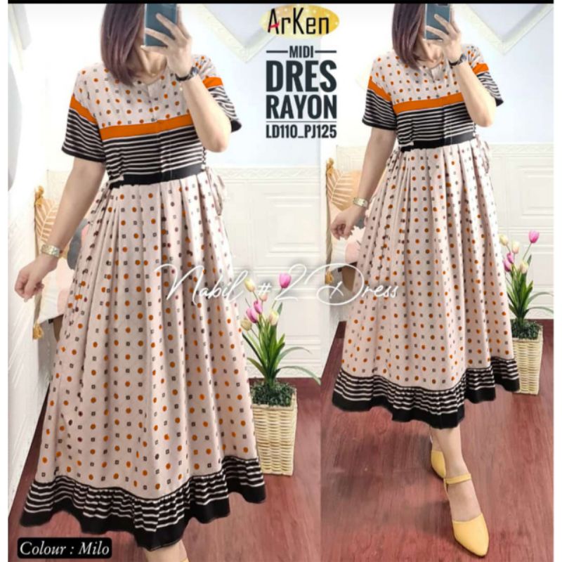 MIDI DRESS RAYON ARKEN TERBARU TERLARIS
