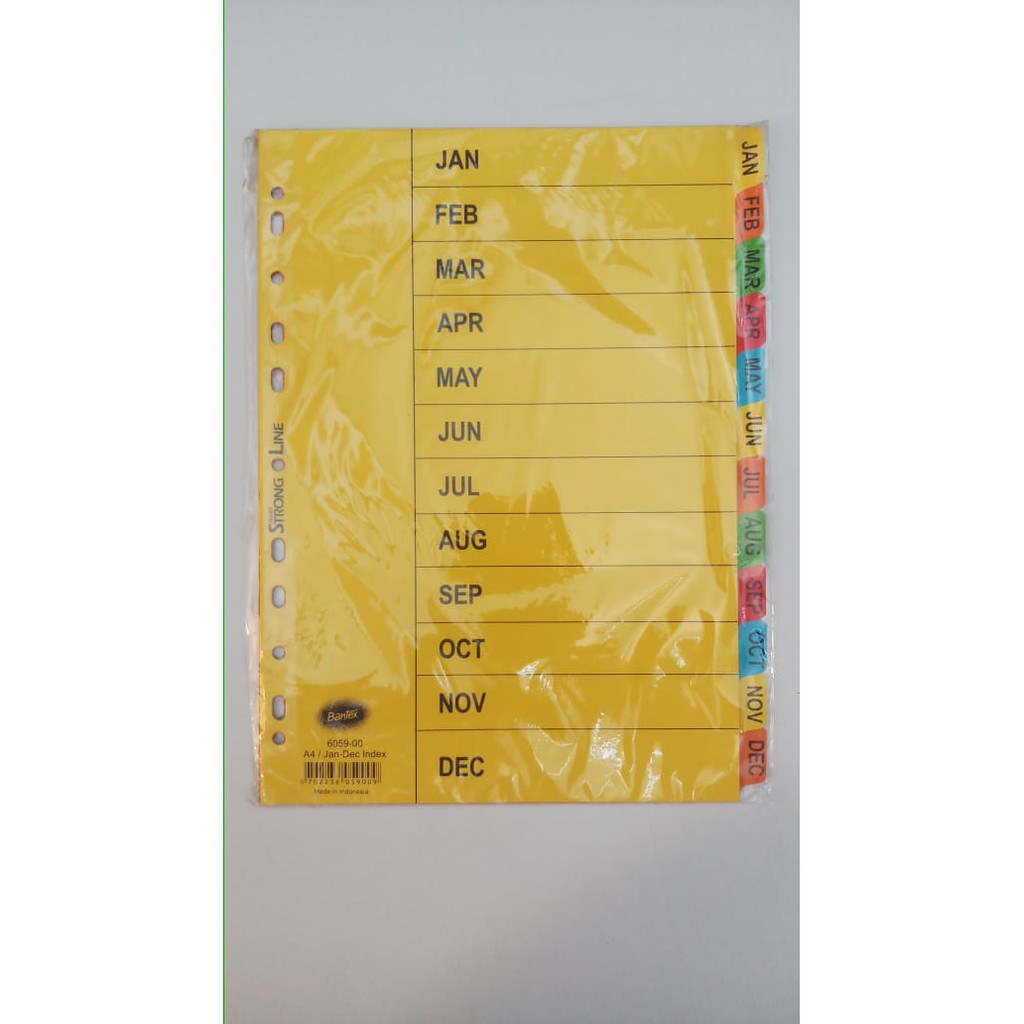 

Bantex Cardboard Divider Indexes A4 6059-00