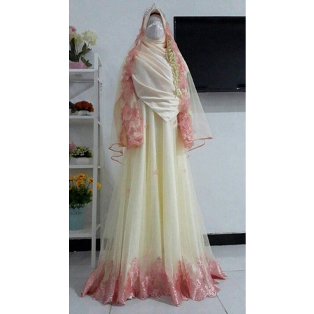 gaun pengantin syari