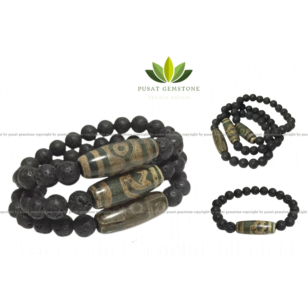 Gelang Dzi Lava Stone Reiki Energy