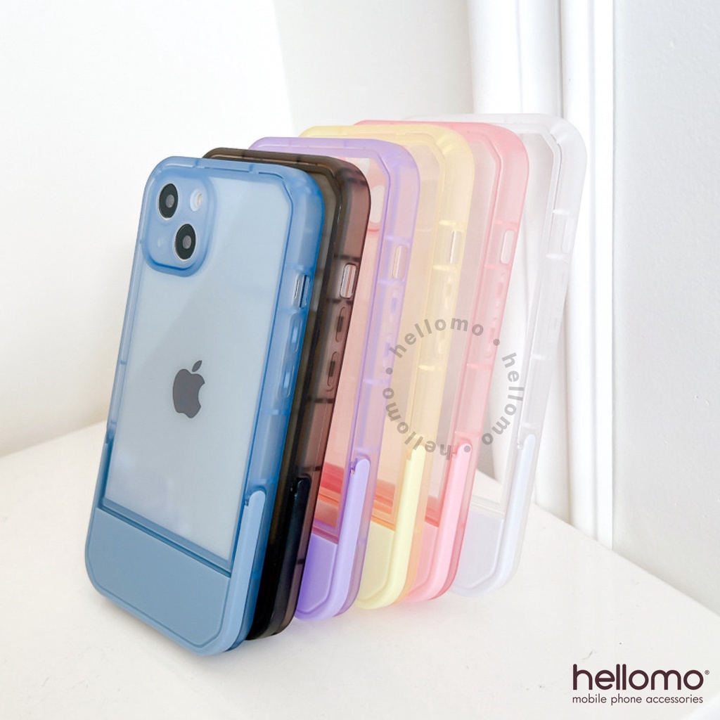 (3) Case iPhone Stand Phone Casing Softcase Holder Invisible Bangku