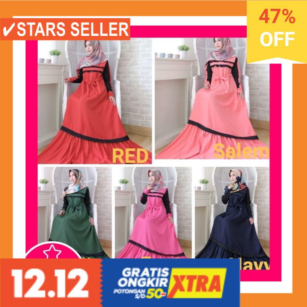 CANTIK LUCU HALUS KAIN PANDS COLLESTION PAND S TURKISH BATIK / "Baju Gamis Wanita Syari 407- Gamis