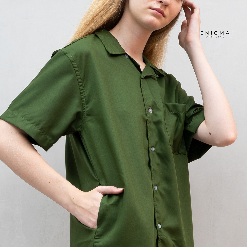 KEMEJA WANITA PRIA ORIGINAL ENIGMA SHORT SLEEVE KEMEJA PENDEK