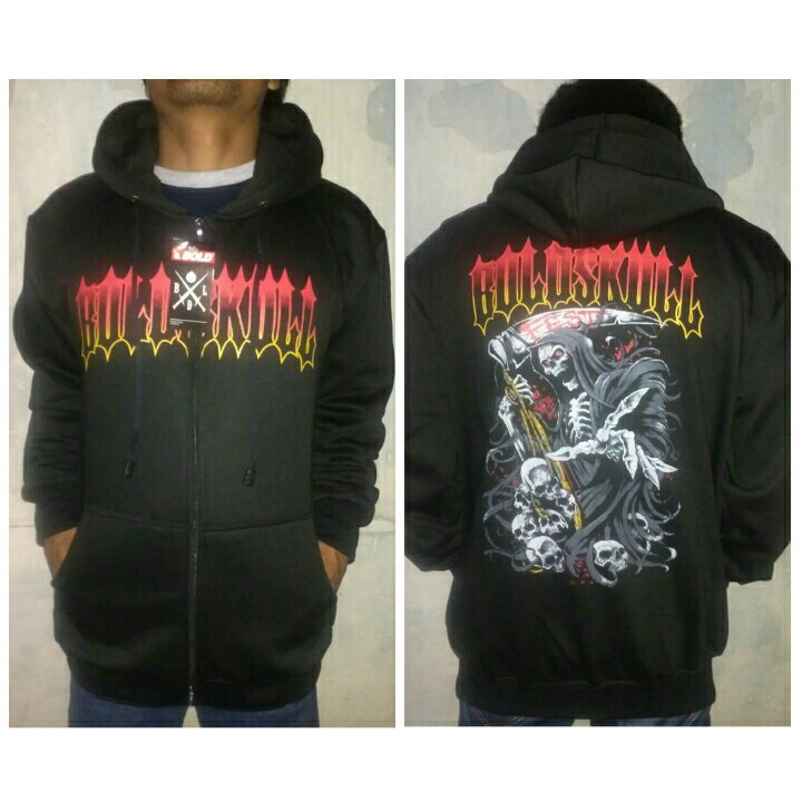 Promo jaket hardcore bold skull fest S-S2-365