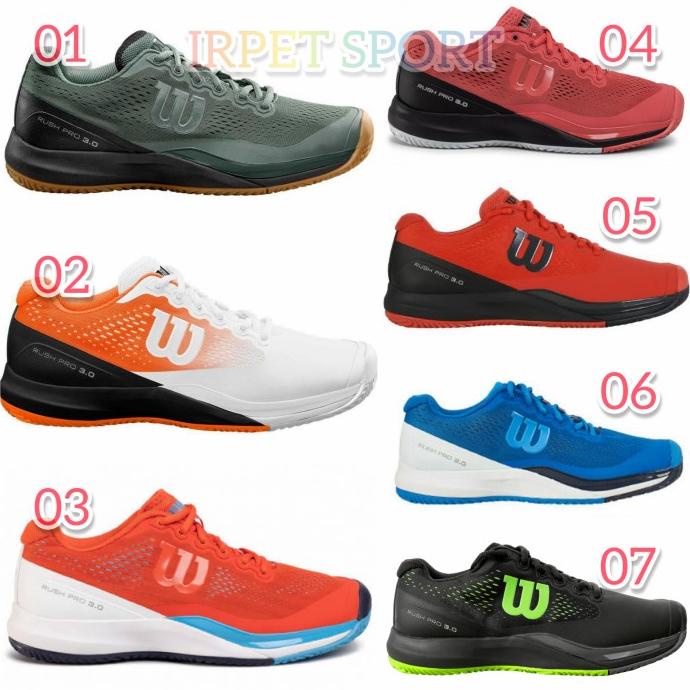 SEPATU TENIS WILSON RUSH PRO 3.0 SEPATU TENNIS WILSON RUSH PRO