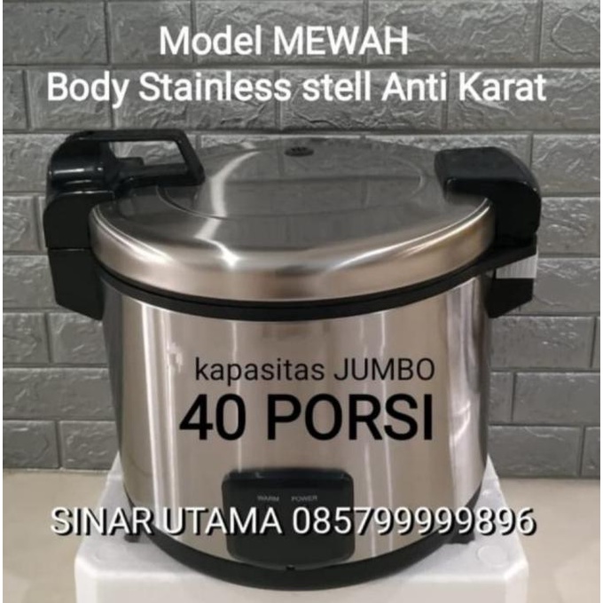 MAGIC COM JUMBO 40 PORSI 20 LITER Besar Rice Cooker JAR Nasi CATERING